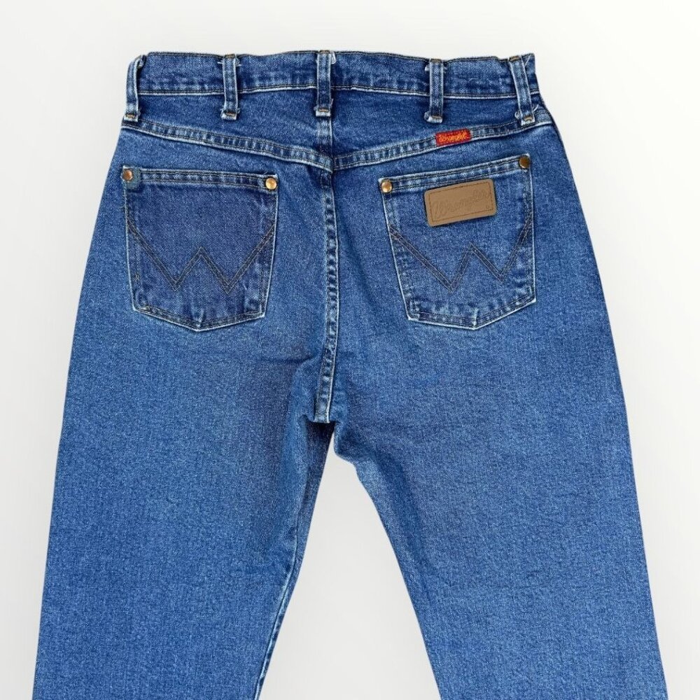 Vintage WRANGLER Womens High Rise Stretch Denim Jeans Straight Leg Blue 7x30